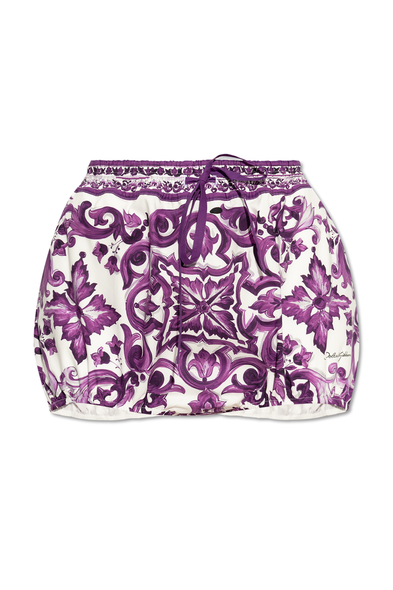 Purple Shorts with 'Majolica' print Dolce & Gabbana - Vitkac AS